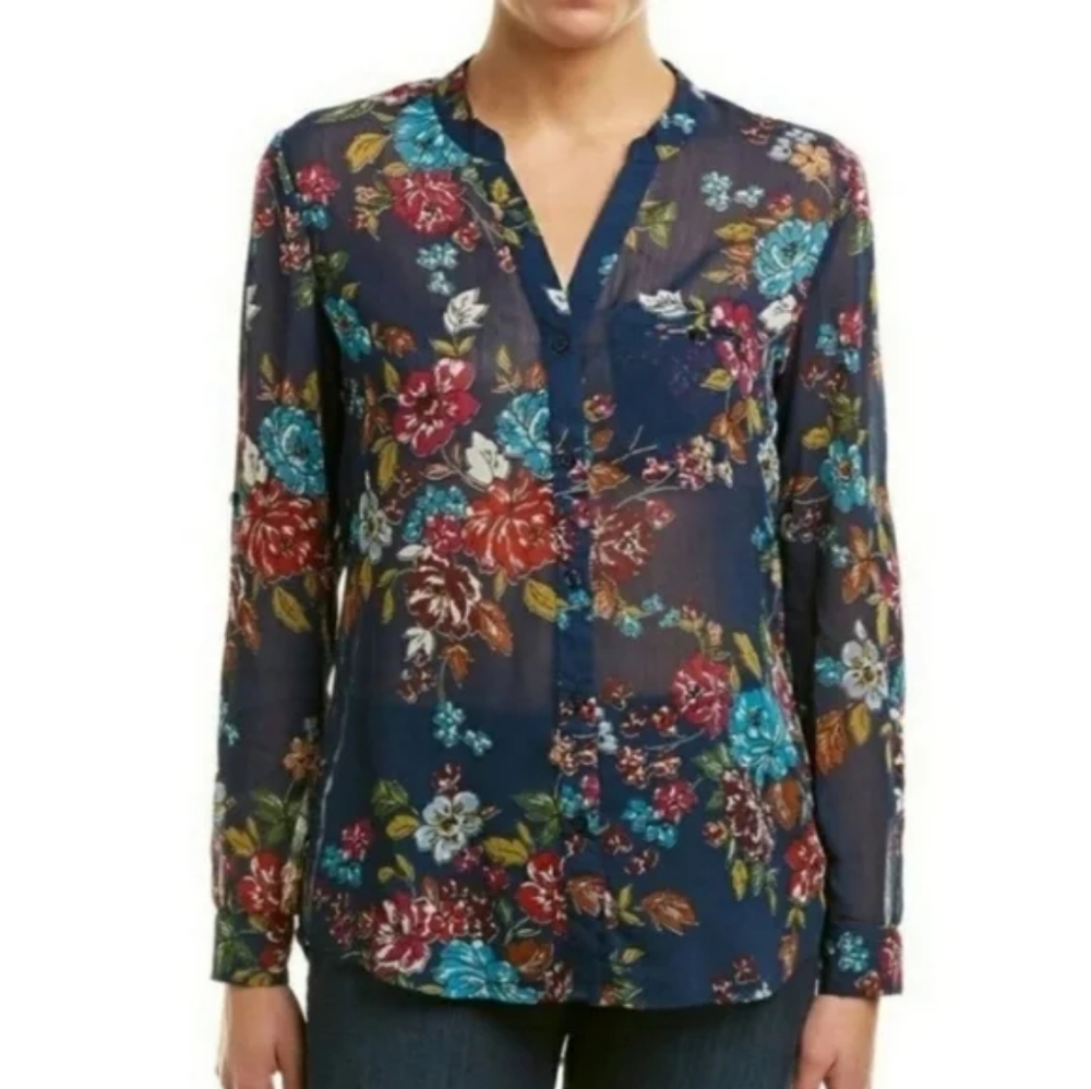 Kut From the Kloth Sheer Buttondown Blouse